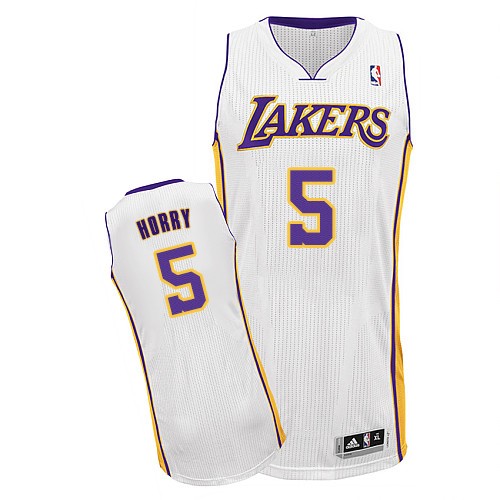 Mens Adidas Los Angeles Lakers 5 Robert Horry Authentic White ...